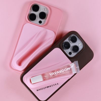 Phone Pocket With Lip Gloss Holder Pink